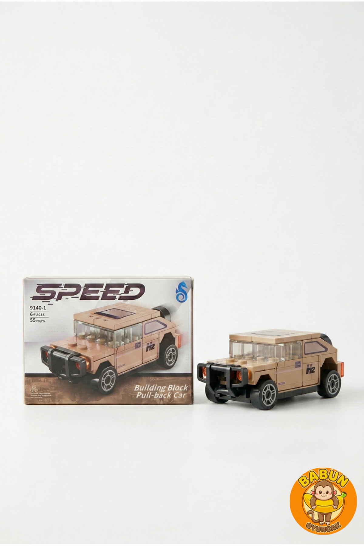 SPEED Bricks Mini Lego Araba Yapı Blok Seti - Çek-Bırak Araba Yapım Seti -Speed Kahverengi Jeep (55 Parça) fotoğrafı 3 (önizleme)