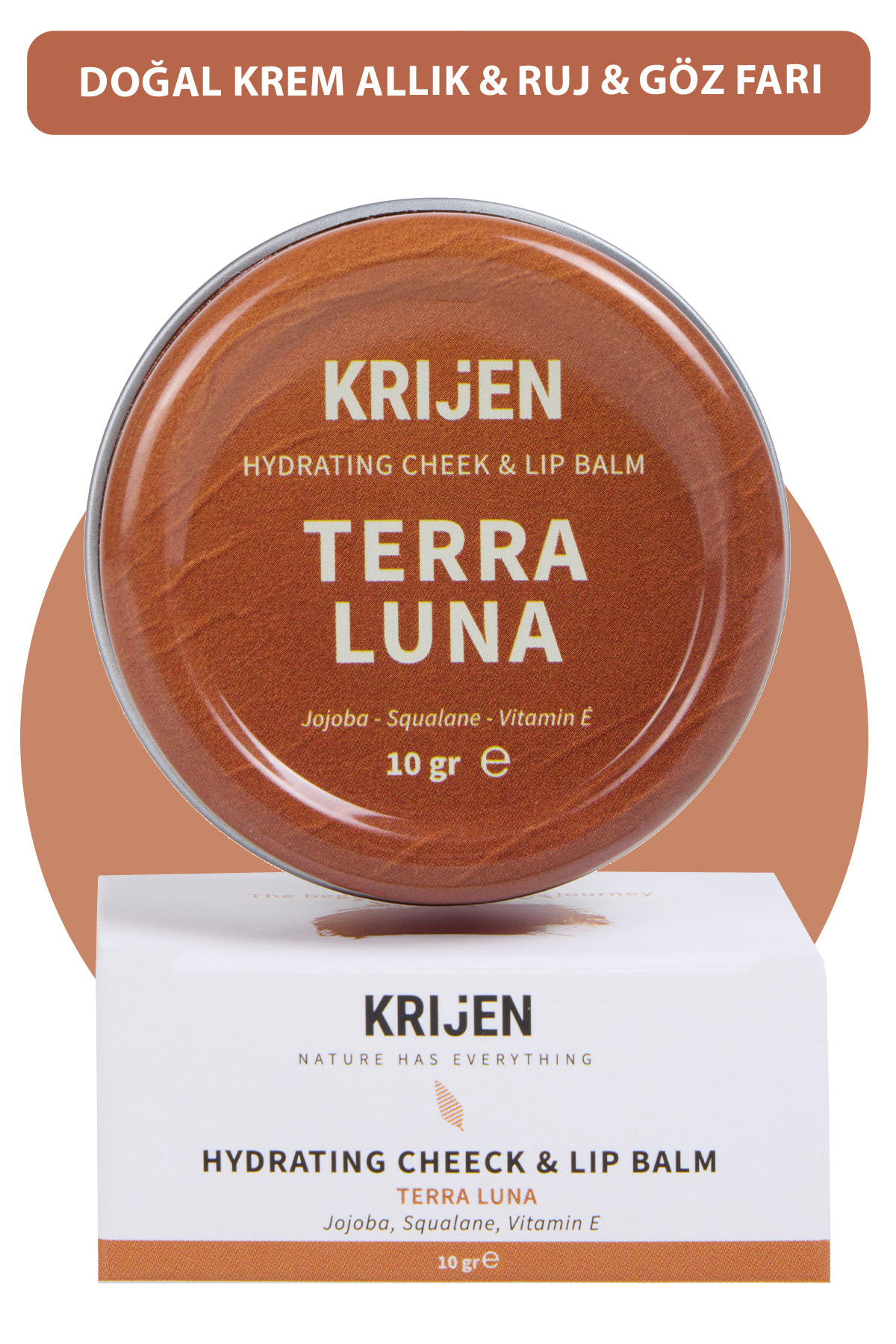 Krijen Terra Luna Bronz Renkli Dudak & Yanak Balmı | Bitkisel Krem Allık&ruj&far - Fiyatı, Yorumları