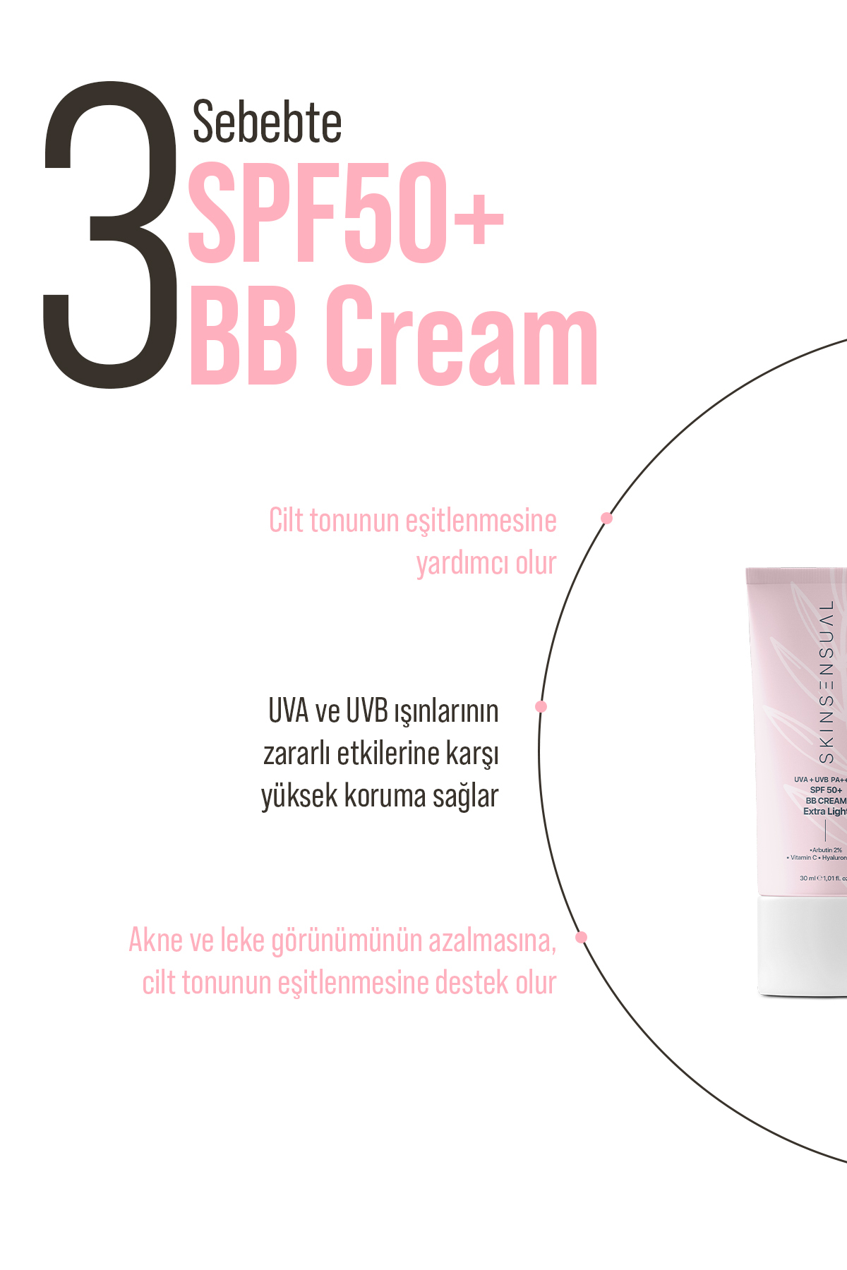 کرم بی بی خیلی روشن ۳۰ میلی لیتر SPF50 PA++++ | ضد لک، روشن کننده پوست | محافظت در برابر اشعه های UVA/UVB — خاکستری BB30 — تصویر 4 از 6