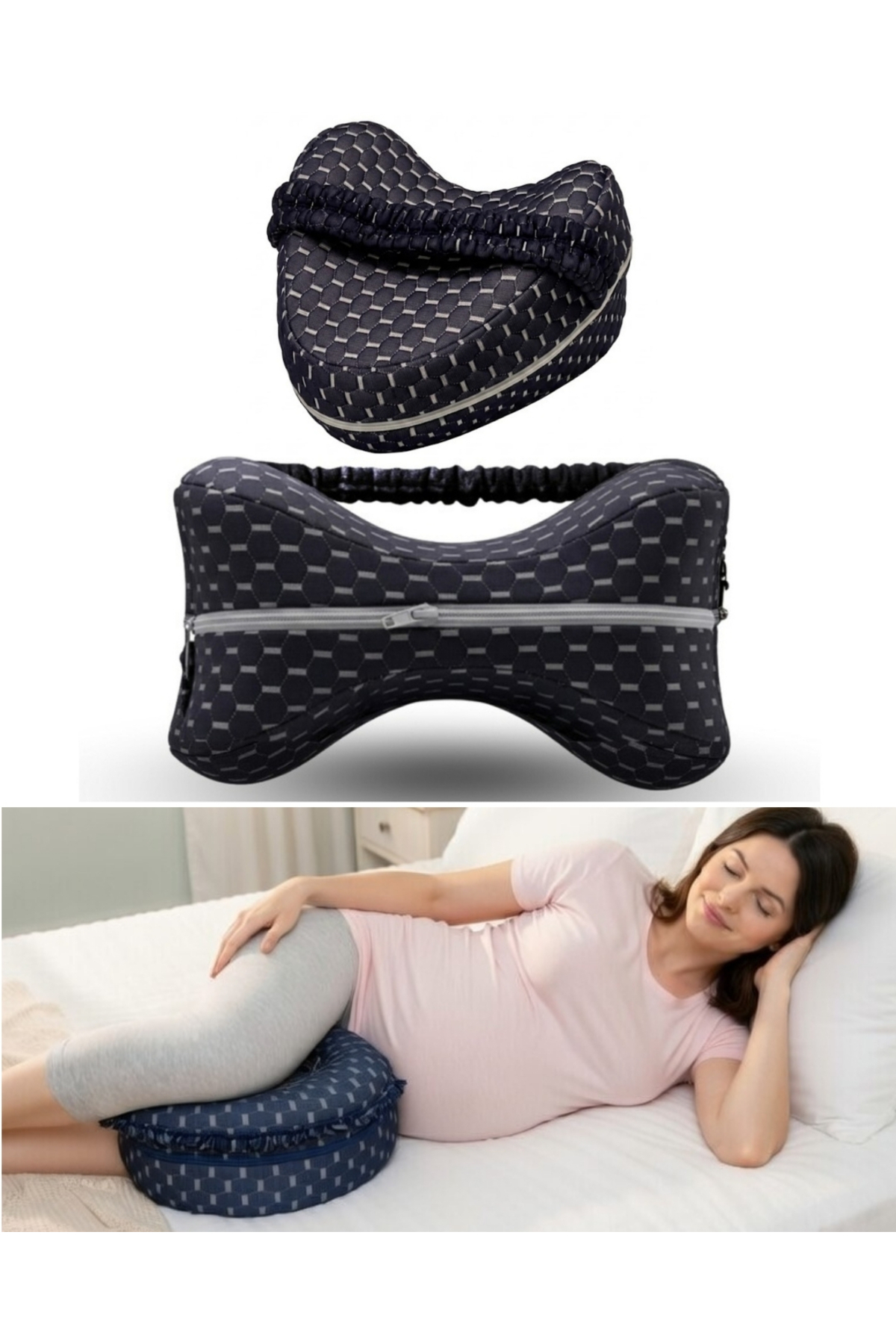 Arnee Hamileler İçin Ortopedik Bacak Arası Diz Yastığı Visco Yan Yatanlara Özel Ergonomik Uyku Minderi fotoğrafı 5 (önizleme)