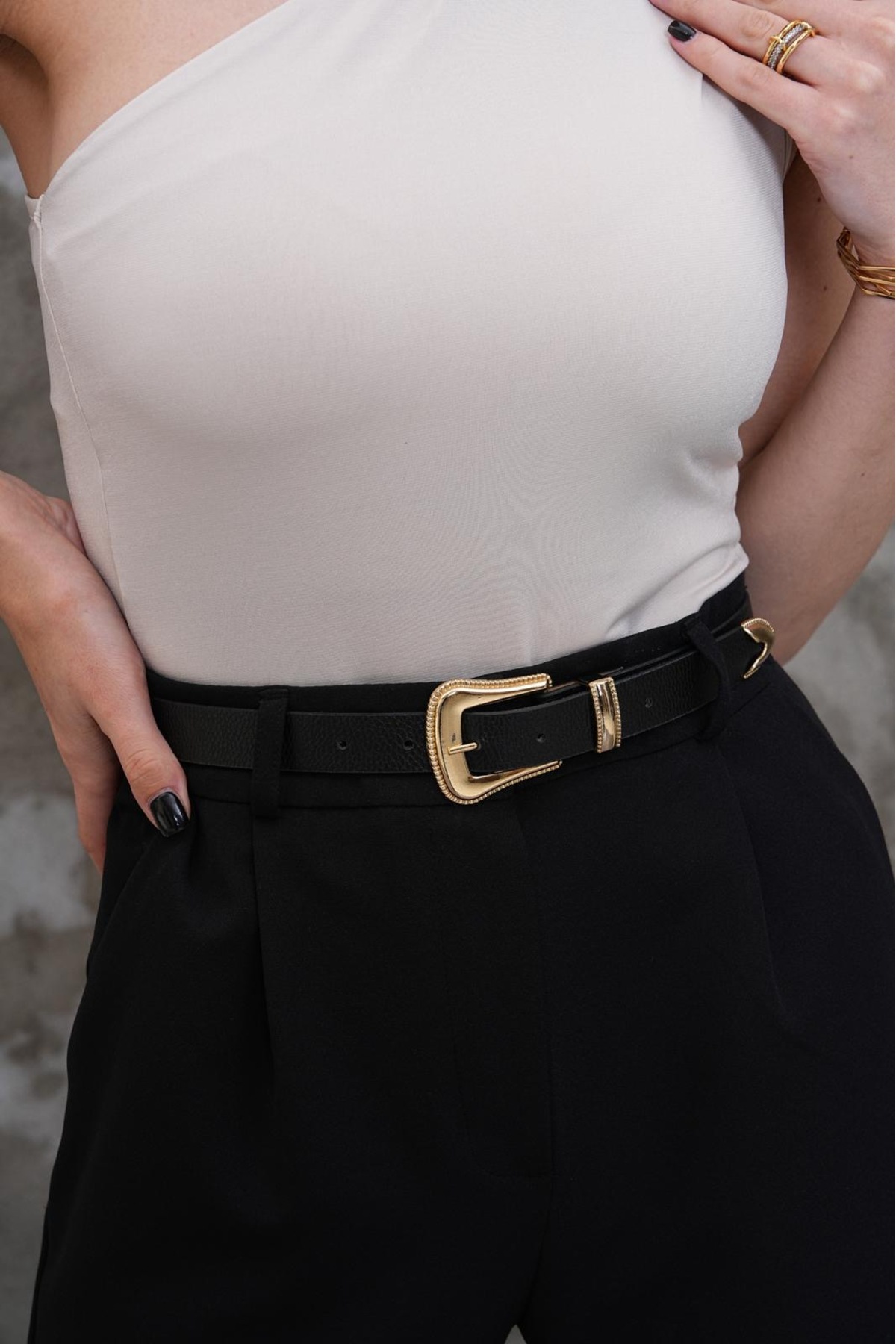 Women's Belt with Gold Buckle Trouser Belt Dress Belt Shirt Belt Jacket Belt