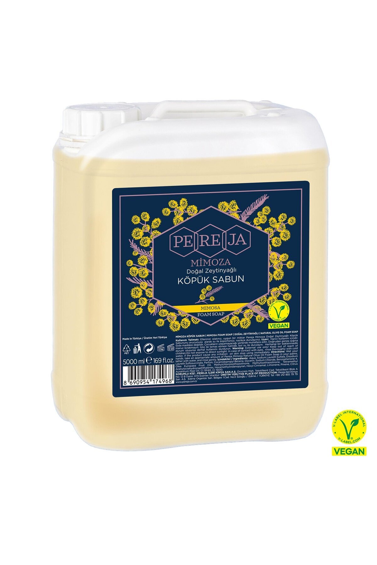Pereja Mimoza Natural Olive Oil Foam Soap 5000 ml- Trendyol