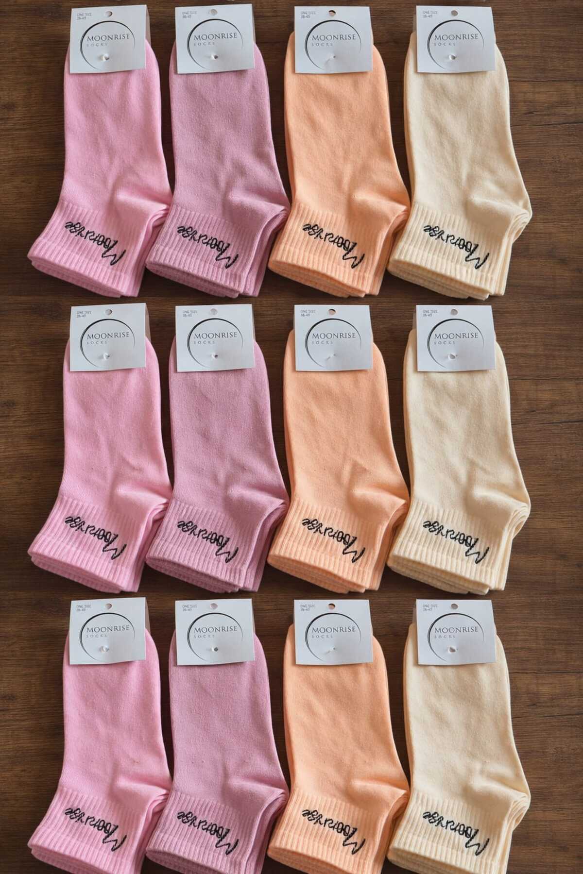 College Ankle Socks 12 pairs Moonrise inscribed