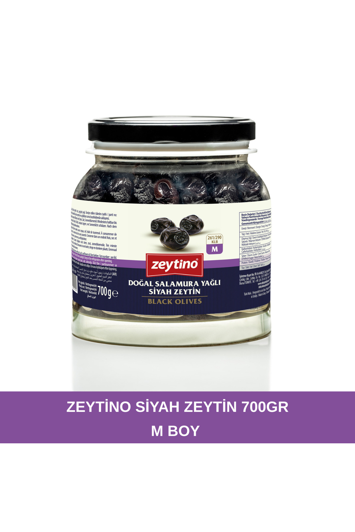 Zeytino Gemlik Siyah Zeytin 700 gr (261/290) M - Fiyatı, Yorumları