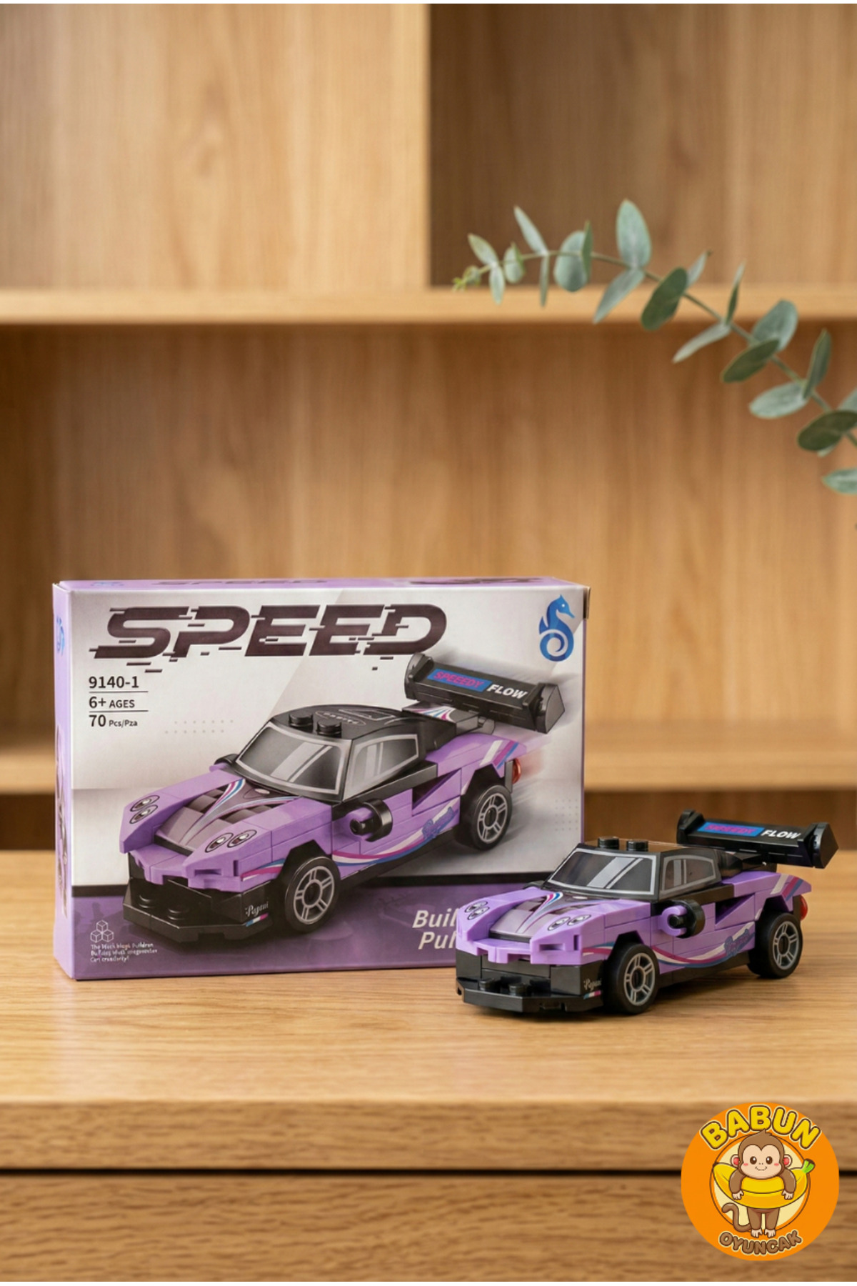 SPEED Bricks Mini Lego Araba Yapı Blok Seti - Çek-Bırak Spor Araba Yapım Seti -Speed Mor (70 Parça) fotoğrafı 4 (önizleme)