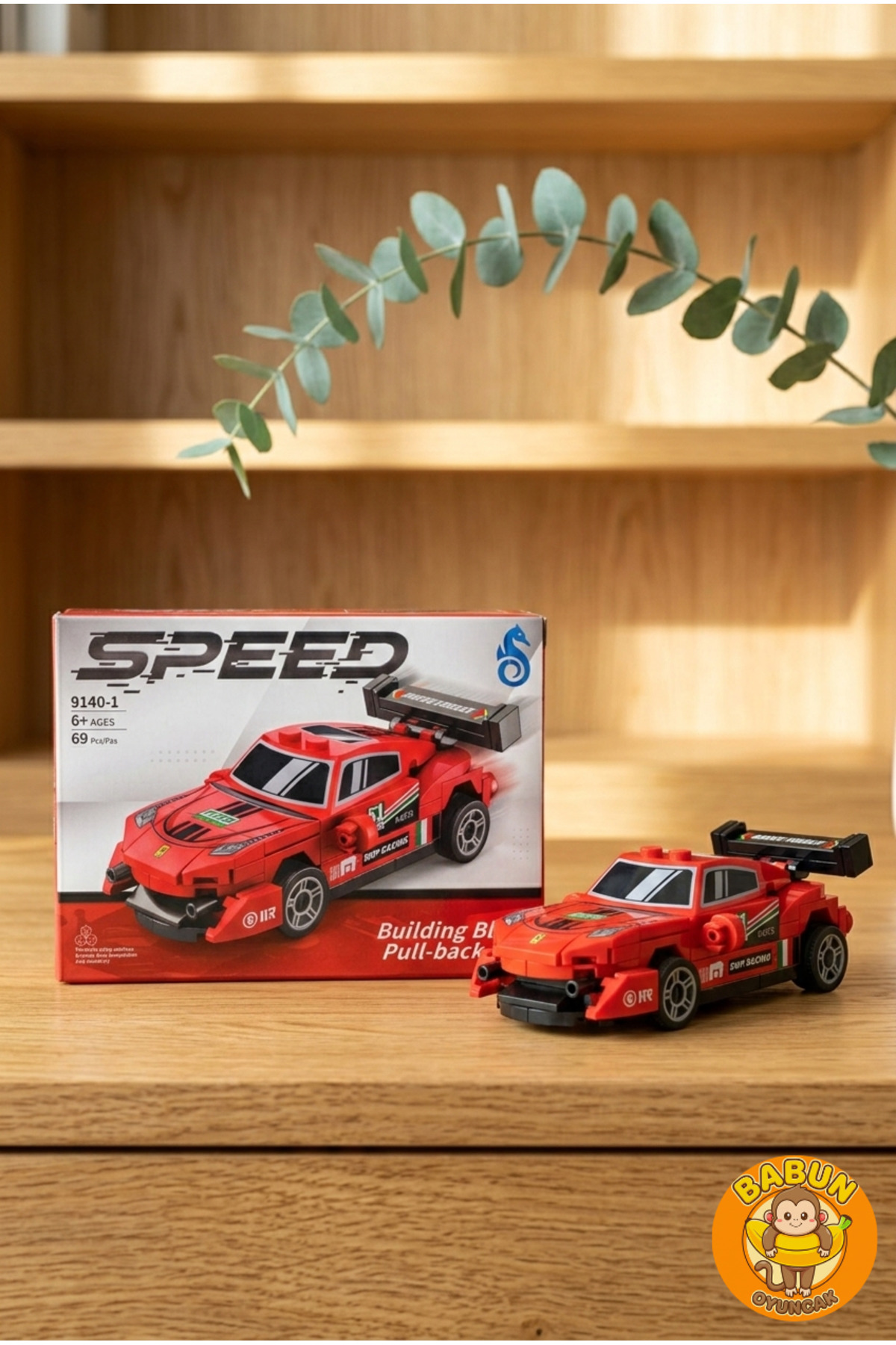 SPEED Bricks Mini Lego Araba Yapı Blok Seti - Çek-Bırak Spor Araba Yapım Seti -Speed Kırmızı (69 Parça) fotoğrafı 4 (önizleme)