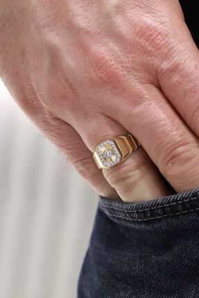 Aydın Kuyumculuk 14 AYAR ALTIN,TAŞLI ERKEK YÜZÜĞÜ AGYZK315