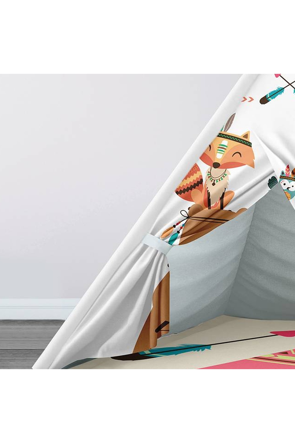 instababyrooms Çocuk Oyun Çadırı Kızılderili Orman Hayvanları Dijital Baskılı fotoğrafı 2 (önizleme)