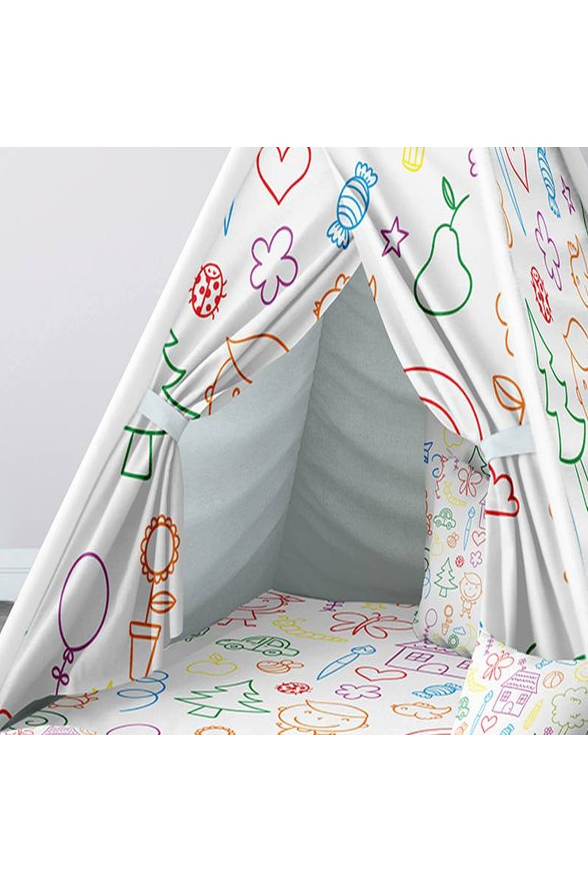 instababyrooms Çocuk Oyun Çadırı Çocuk Çizimleri Dijital Baskılı fotoğrafı 3 (önizleme)