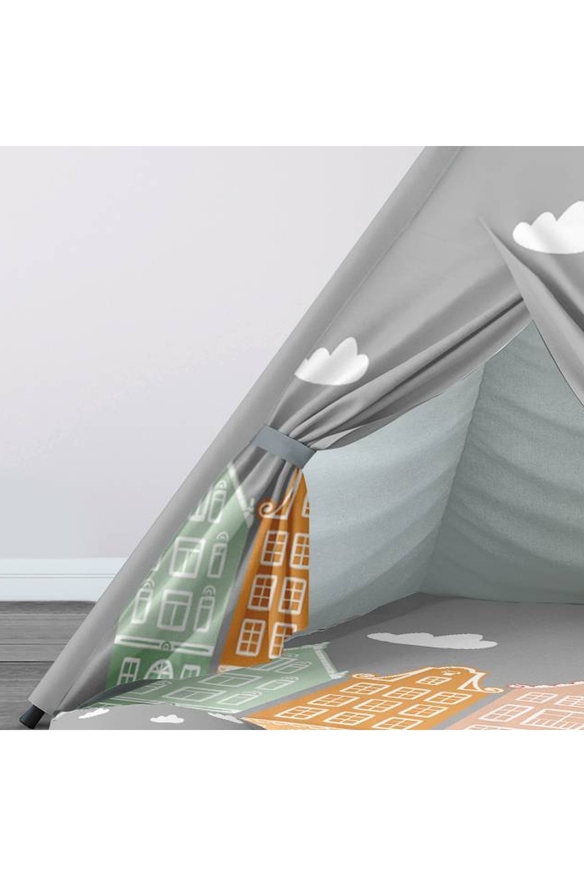 instababyrooms Çocuk Oyun Çadırı Evler, şehir silüeti Dijital Baskılı fotoğrafı 2 (önizleme)