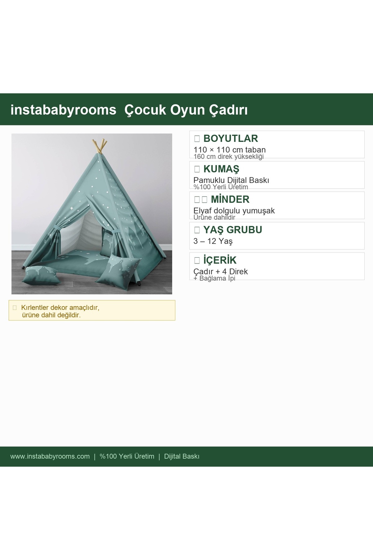 instababyrooms Çocuk Oyun Çadırı Şehir Silüeti Dijital Baskılı fotoğrafı 4 (önizleme)