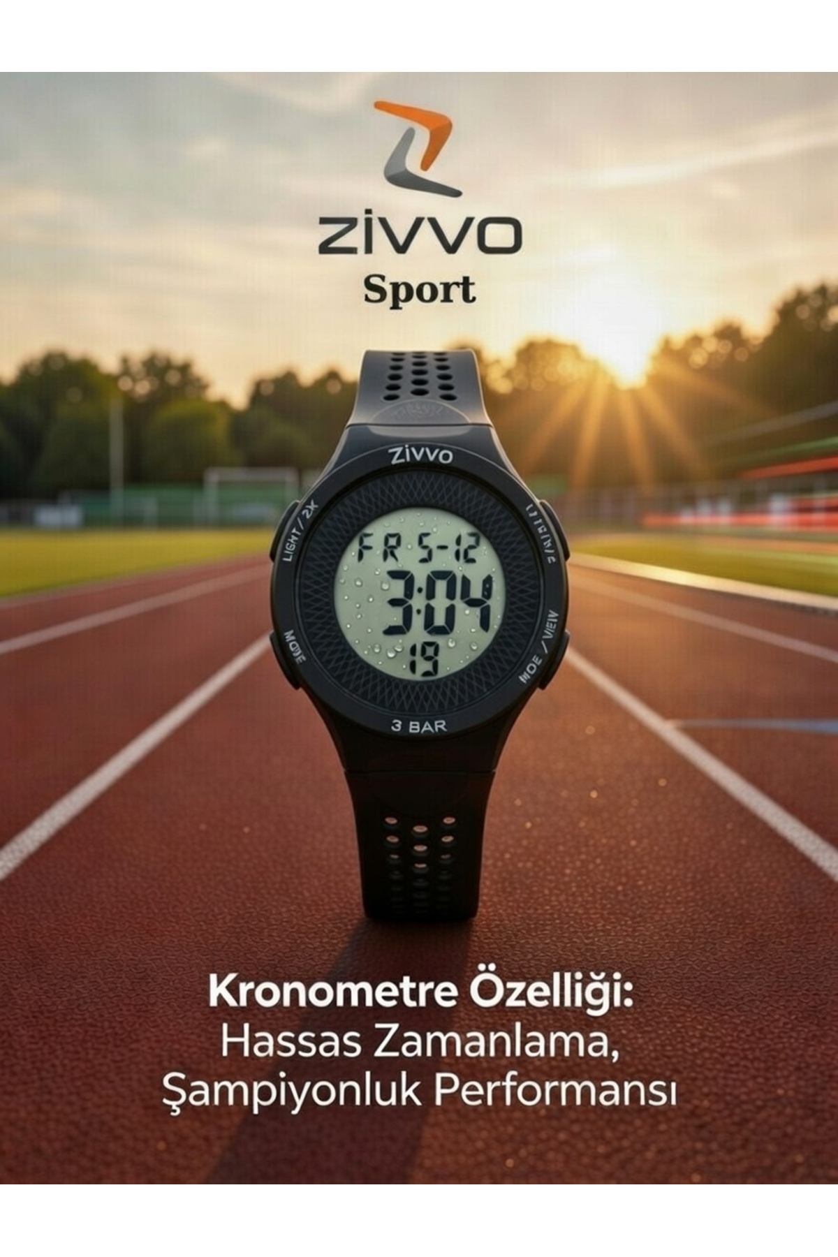 Zivvo Su Geçirmez Kronometreli ışıklı Dijital Koşu Saati Sporcu Günlük Kullanım unisex
