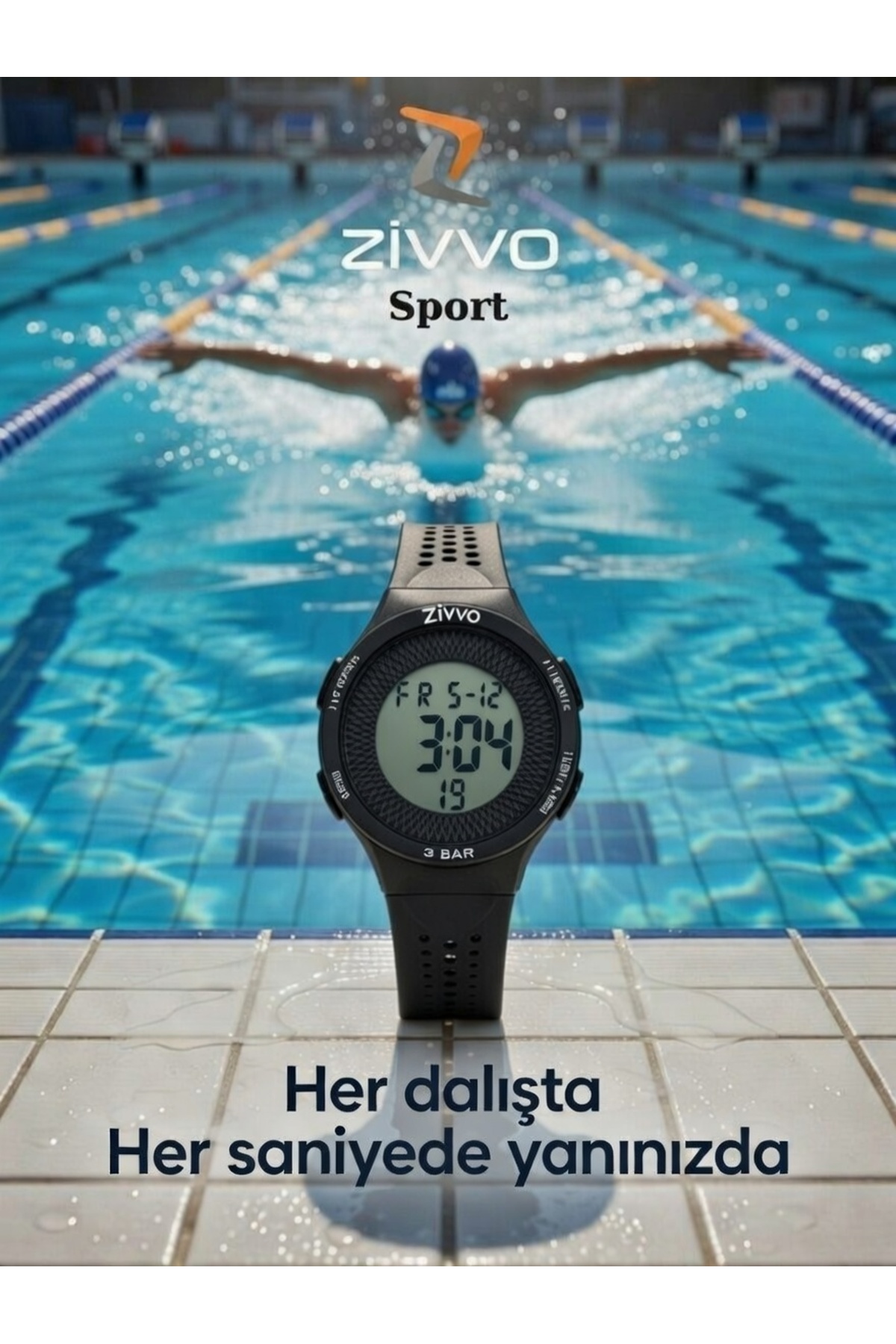 Zivvo Su Geçirmez Kronometreli ışıklı Dijital Koşu Saati Sporcu Günlük Kullanım unisex görsel 3