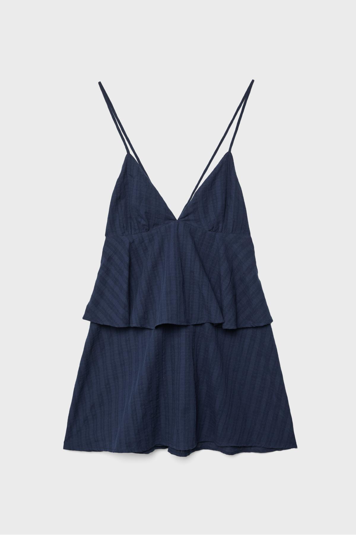 Stradivarius  Askılı fırfırlı kısa elbise - Görsel 6