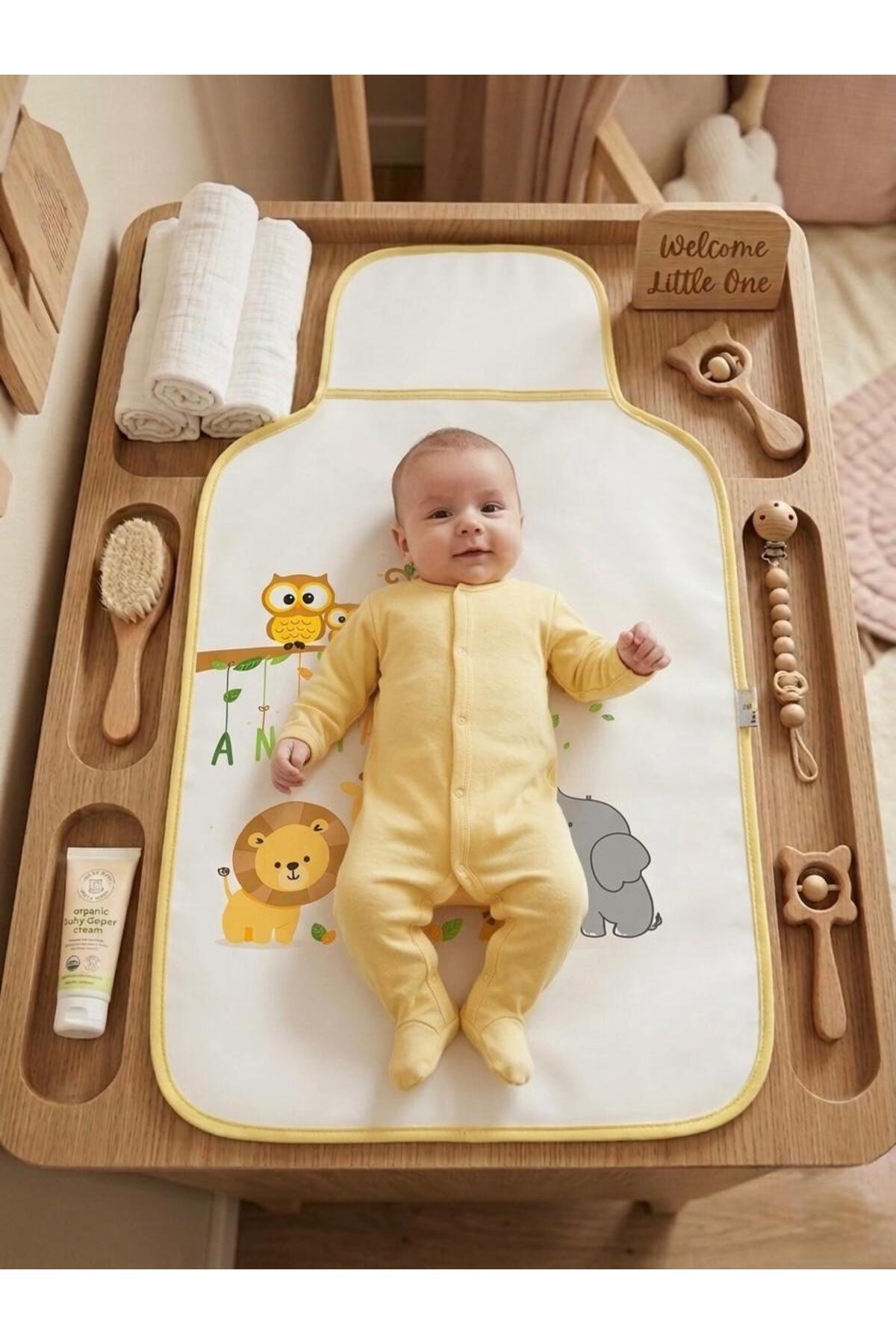 Lumos Trade Pratik Bebek Yastıklı Alt Açma Minderi Sıvı Geçirmez Çift Taraflı Bebek Alt Değiştirme Matı 45x80cm fotoğrafı 3 (önizleme)