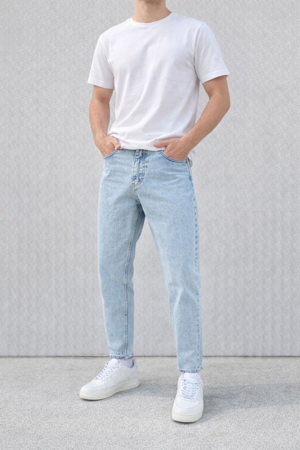 oraystore  Erkek Rahat Kalıp Jean Pantolon Günlük Modern Kesim Denim Kot Pantolon - Görsel 2