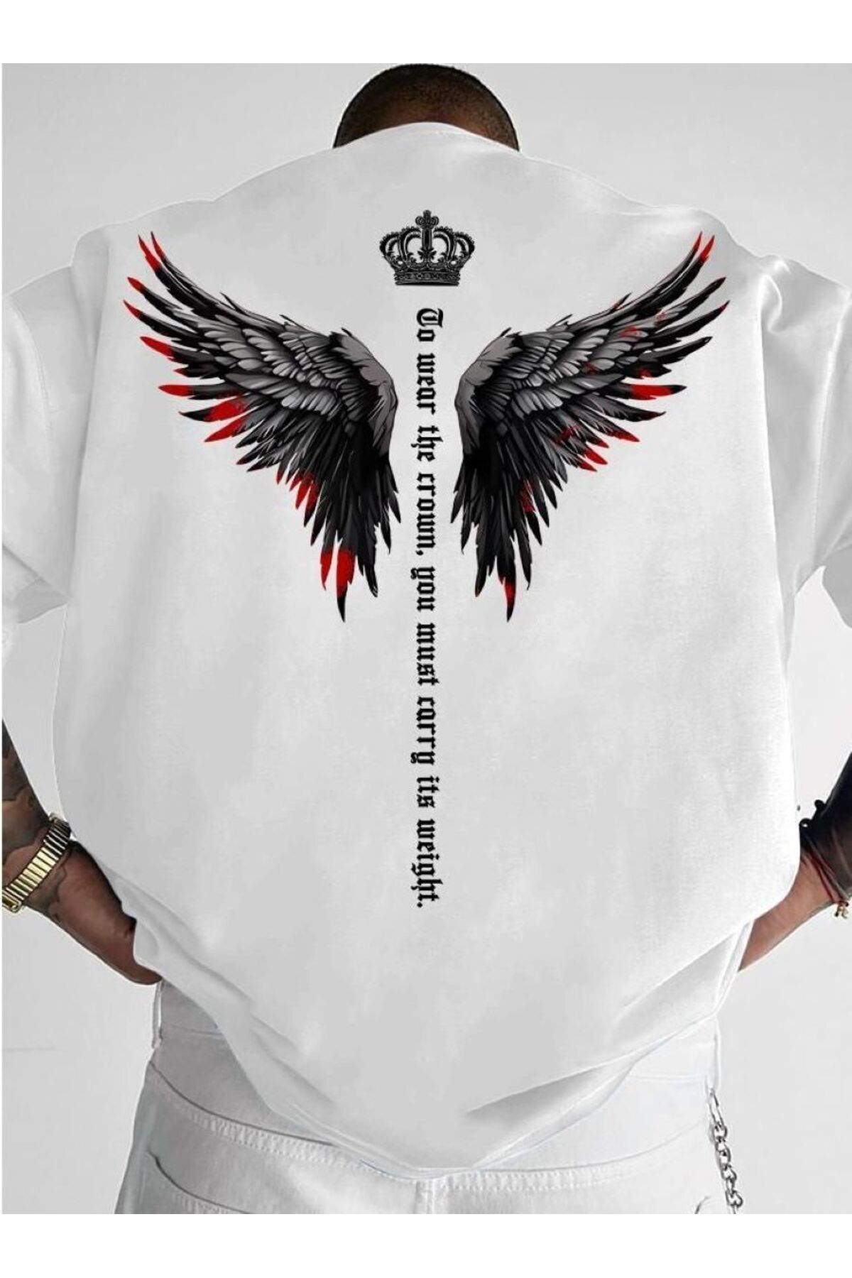 red winged bird printed men tshirt
