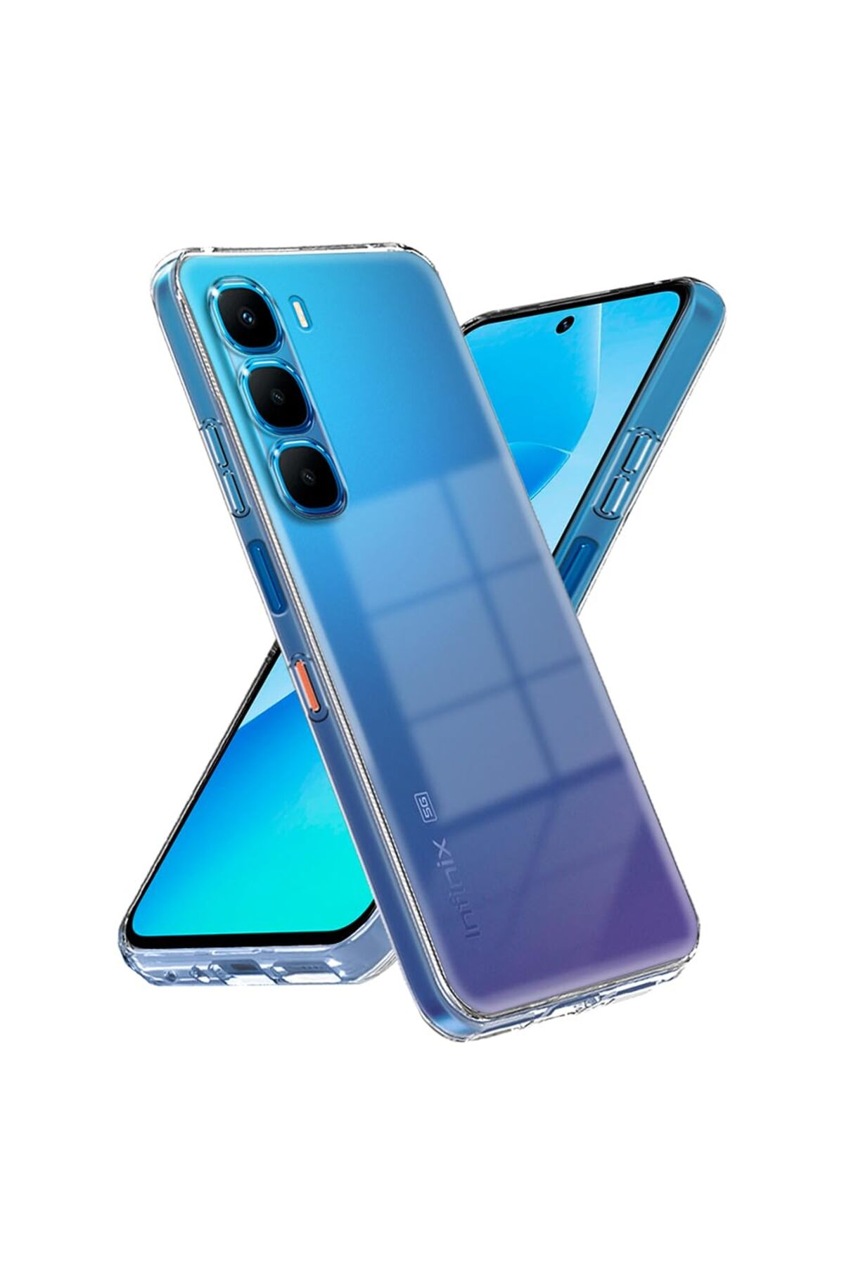 iNfinix Hot 60 Pro Uyumlu Kamera Korumalı Kılıf Darbe Önceleyici Şeffaf Transparan Esnek Silikon