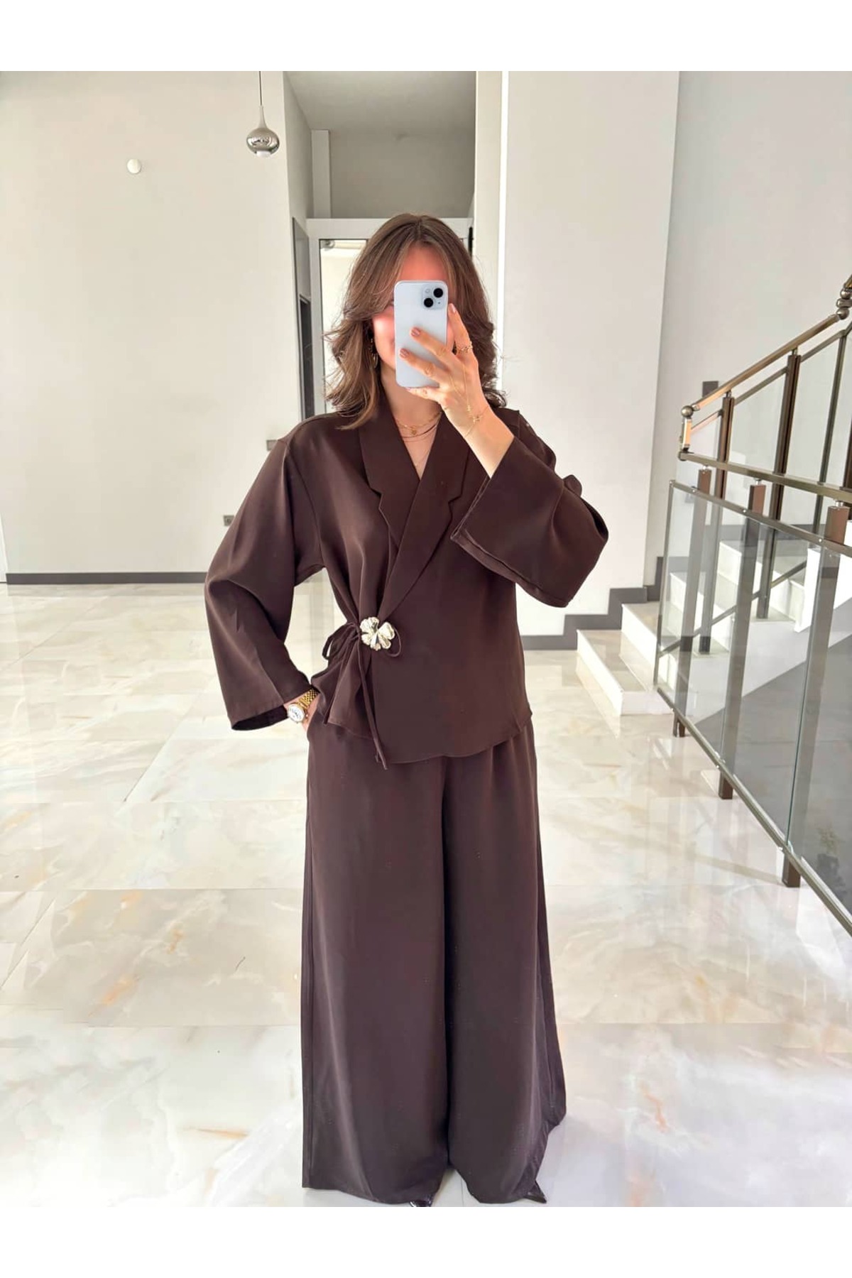 ست شلوار کراوات جانبی با سگک پارچه ای وارداتی 2