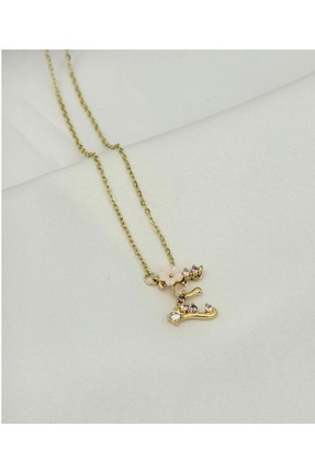 SY AKSESUAR Çelik Prenses Harf Kolye