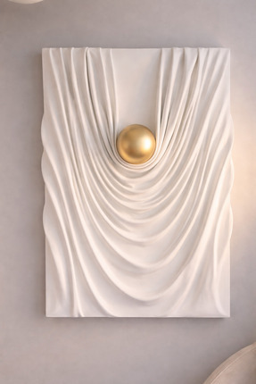 Yd Art Gallery Modern Drapeli Rölyef Duvar Tablosu – 3D Alçı Dekoratif Panel ...