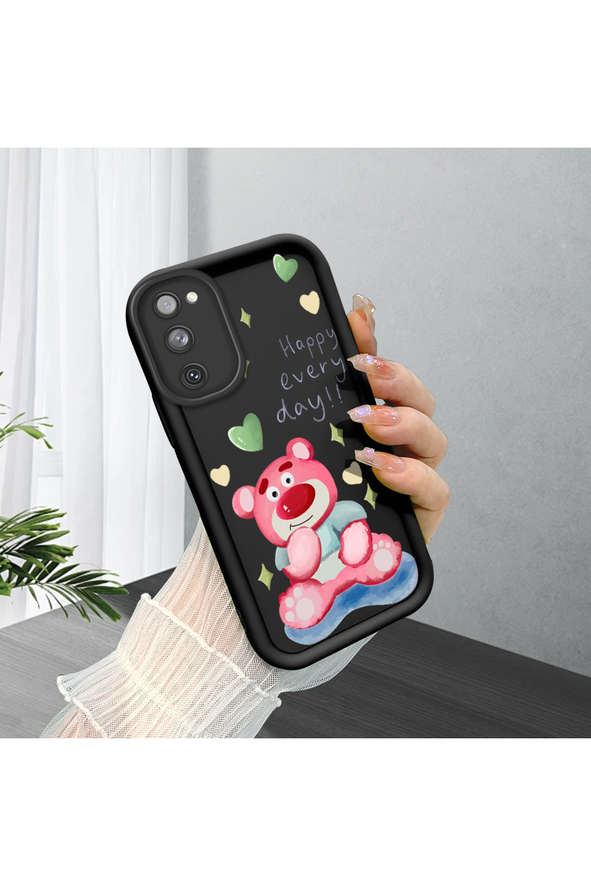 Black Silicone Case Shockproof Camera Protected Stylish Print for Samsung Galaxy S20 FE 4G/5G Compatible