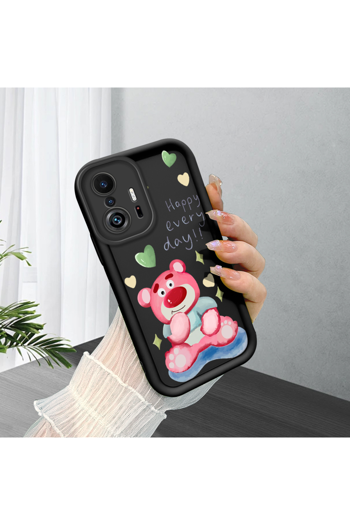 Black Silicone Case Shockproof Camera Protected Stylish Printing for Mi 11T Pro/Mi 11T Compatible