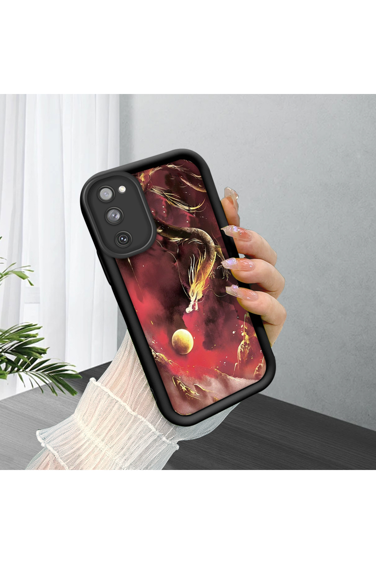 Black Silicone Case for Samsung Galaxy S20 FE 4G/5G Shockproof Camera Protected Dragon