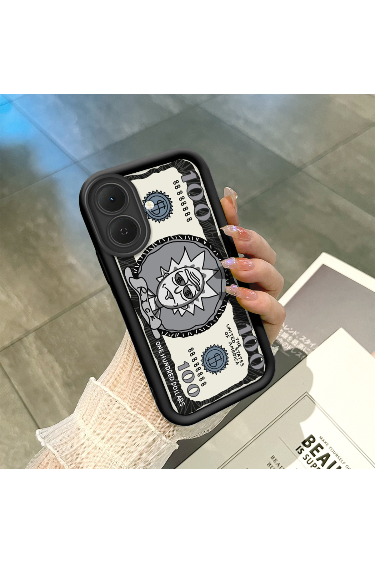 Tecno Spark Go 2(KM4) Compatible Black Silicone Case Shockproof Camera Protected Cartoon Pattern