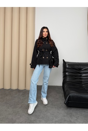 MiraMore Butik Kruvaze Kemerli Kadın Ceket