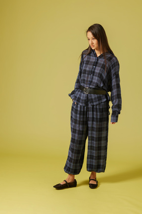 Nisan EKOSE DESENLİ OVERSIZE GÖMLEK