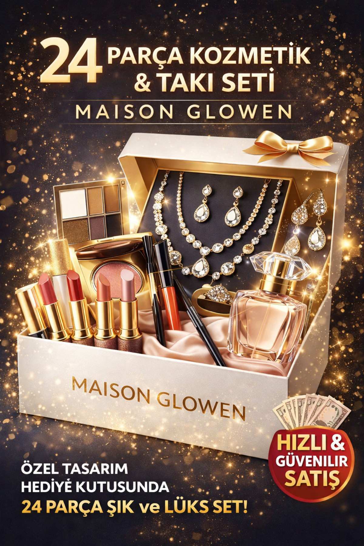 MAISON GLOWEN 24 Parça Kozmetik & Takı Seti – Özel Hediye Kutusu - Fiyatı, Yorumları