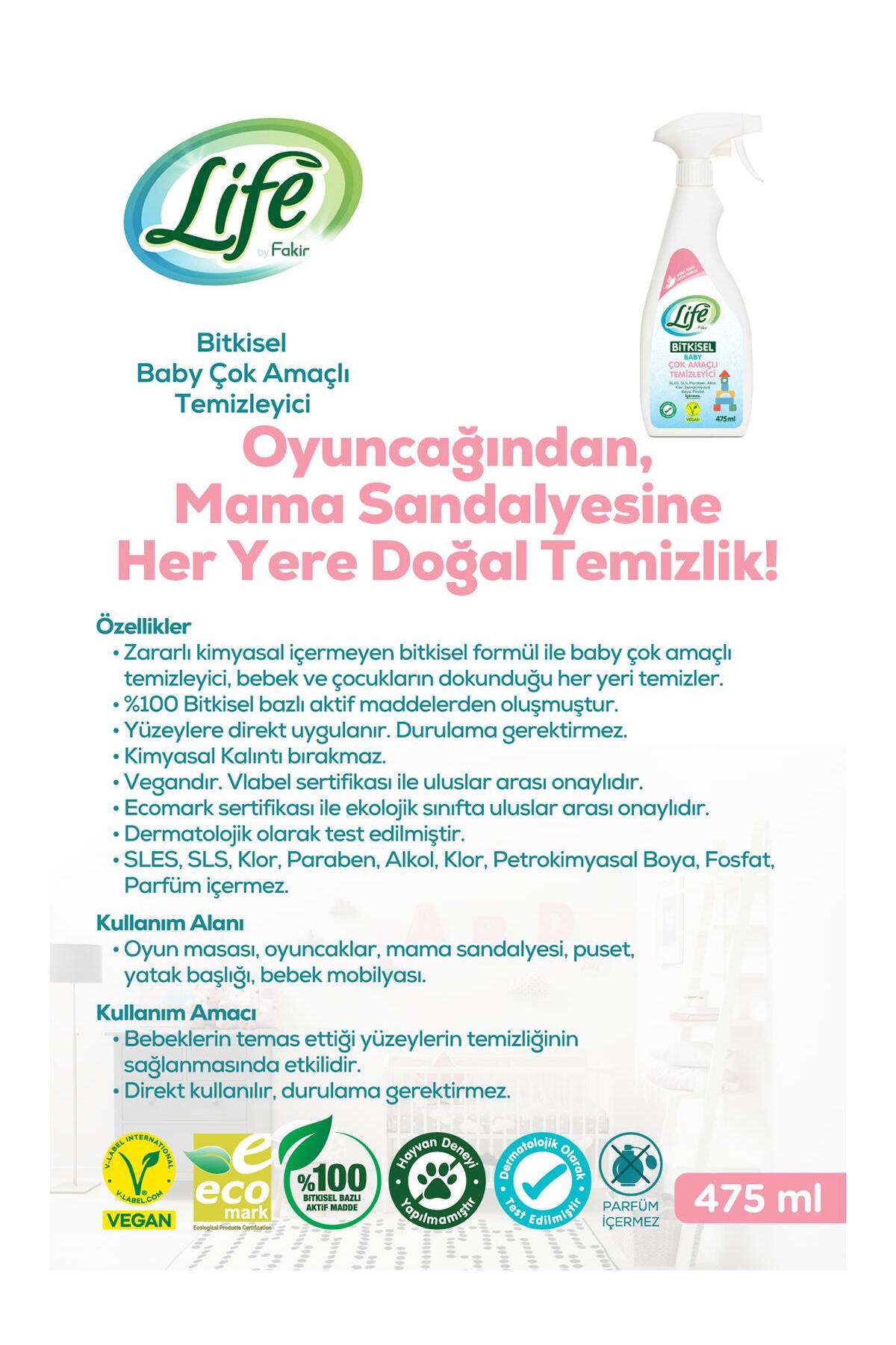 Fakir Life By Bitkisel Bebek Çok Amaçlı Temizleyici 475 Ml - Standart fotoğrafı 2 (önizleme)