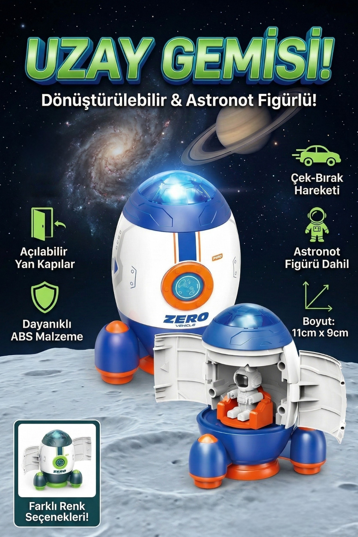 おもちゃ m1197739153 craftivio Vardem Astronot Figürlü Çek Bırak Uzay Gemisi Oyuncak