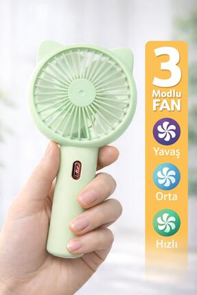 Telvesse 3 MODLU Şarjlı El Fanı 3 Kademe Seyahat Masaüstü Vantilatör Taşınabi...