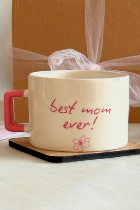glowoow Anneye Hediye Best Mom Ever Kupa – Anneler Günü Özel Tasarım Kahve Ku...