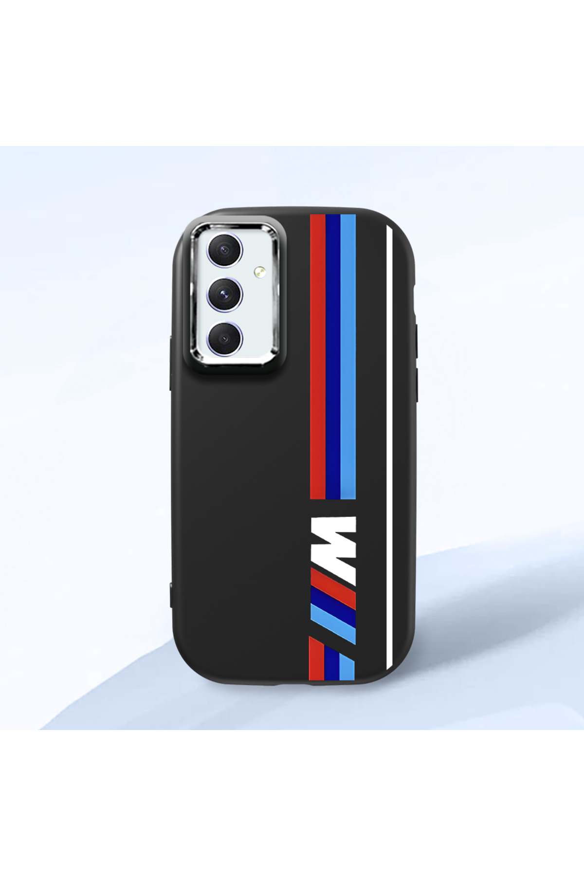 Black Silicone Case with Shock Absorber Camera Protection for Samsung Galaxy A54 BMW Pattern