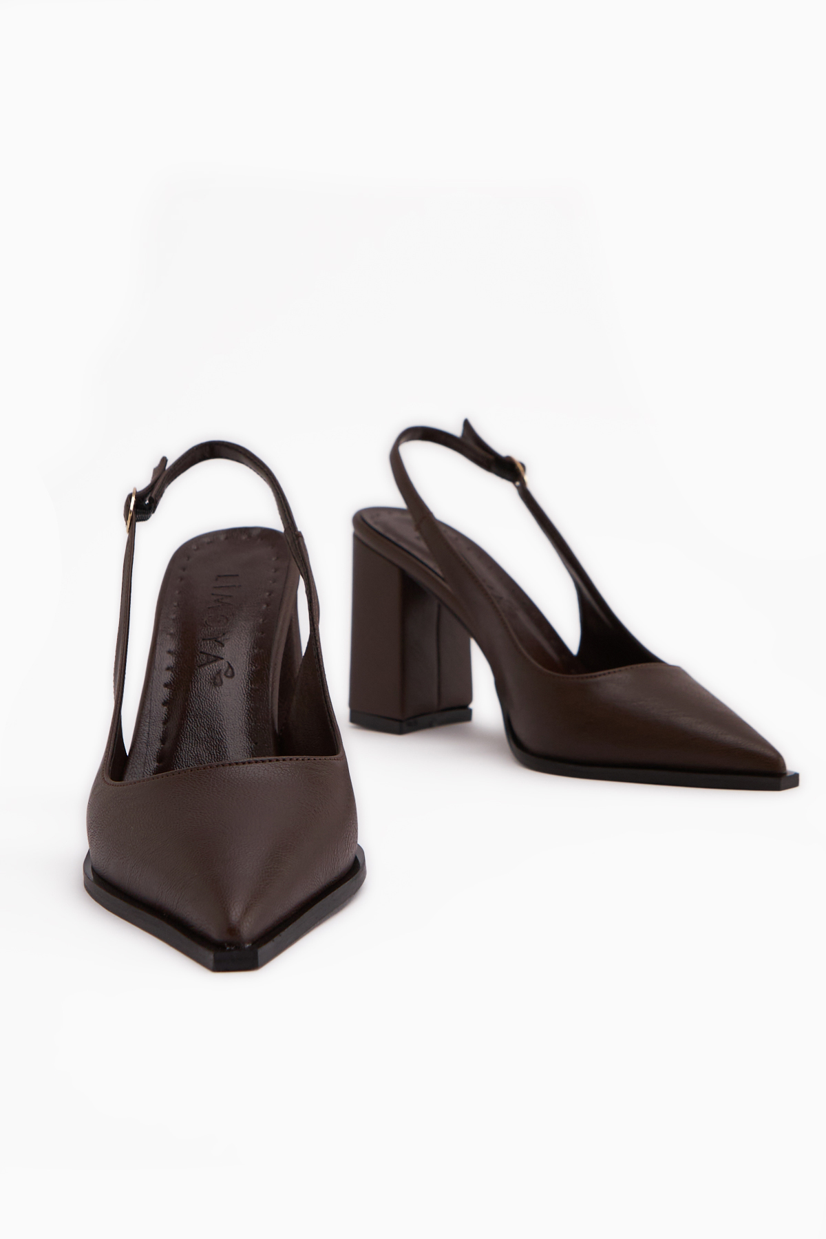 Limoya  Essi Kahve Önü Kapalı Kalın Topuklu Kadın Ayakkabı - Görsel 6