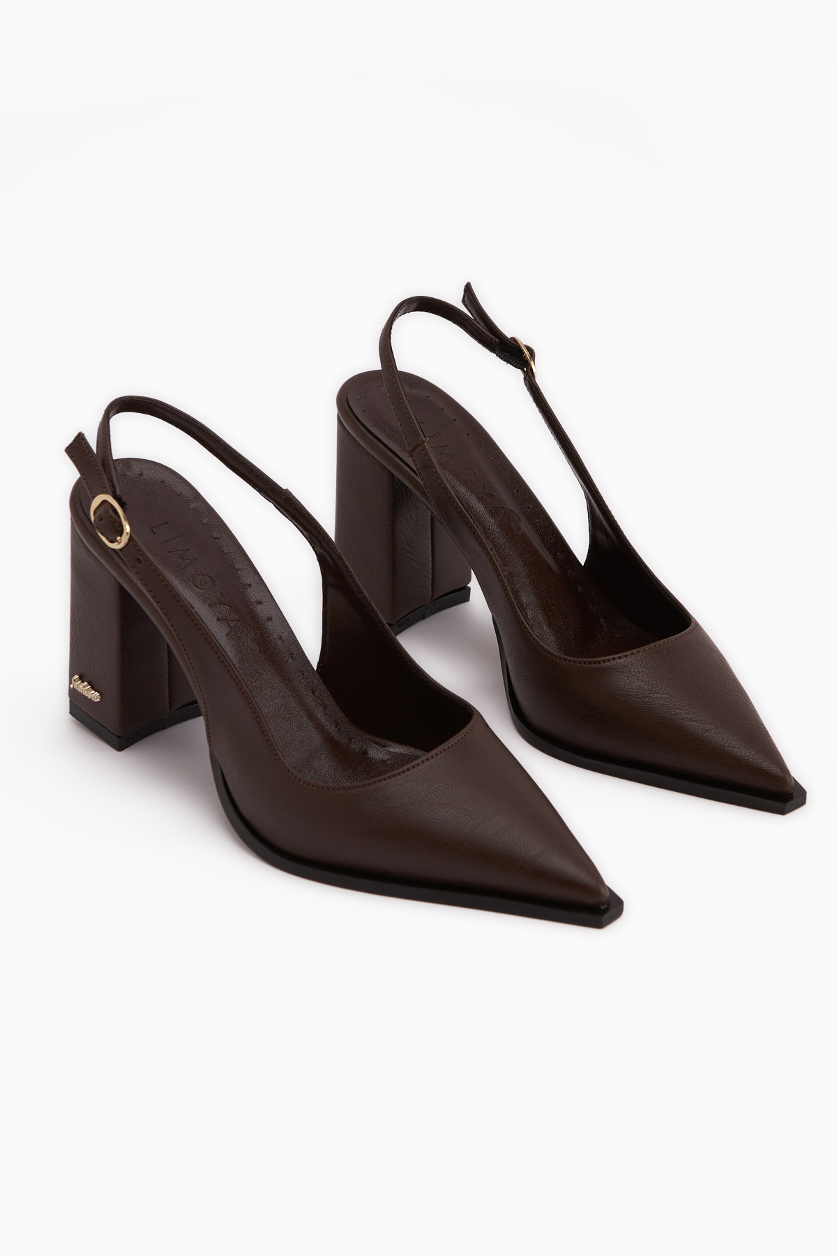 Limoya  Essi Kahve Önü Kapalı Kalın Topuklu Kadın Ayakkabı - Görsel 4