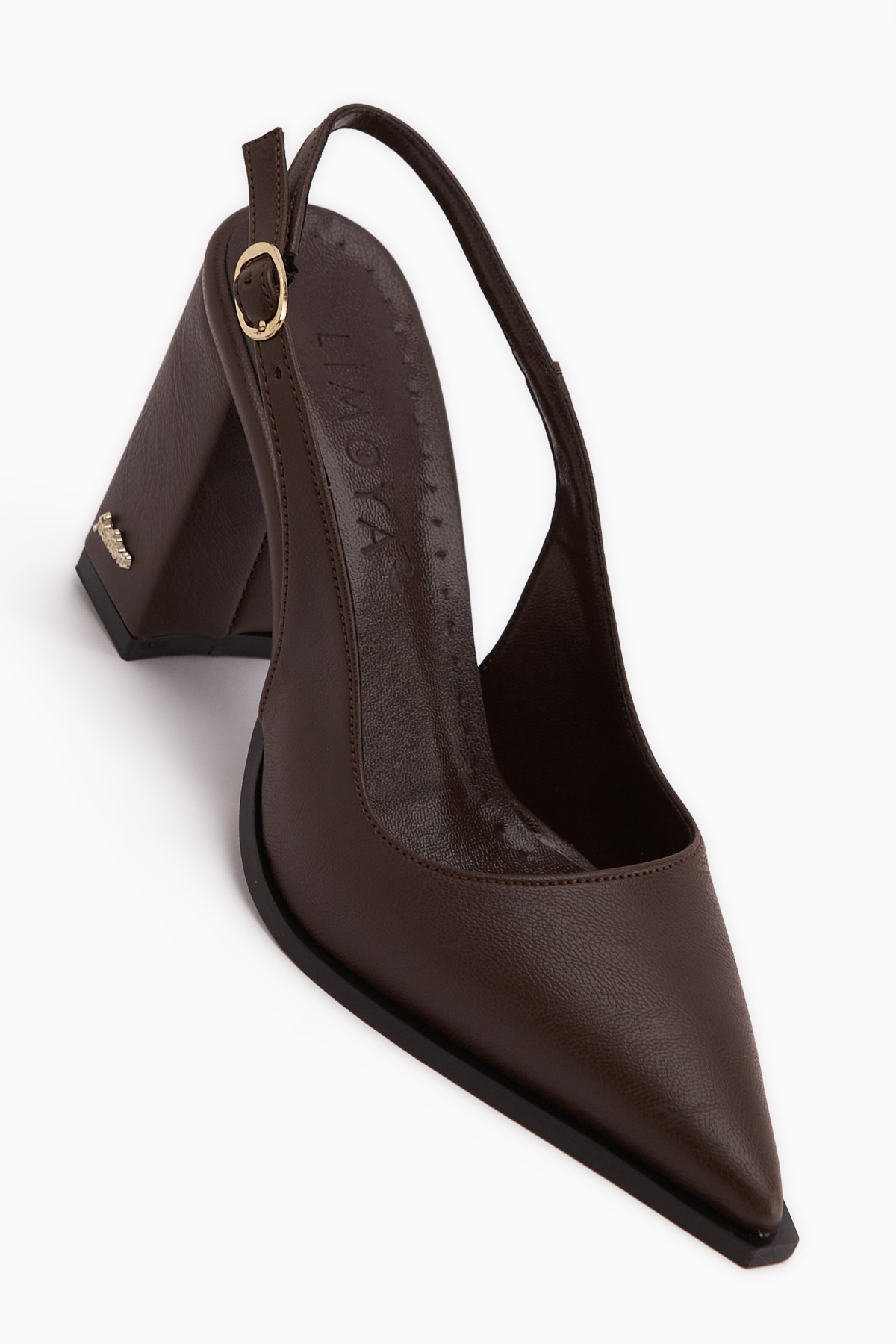 Limoya  Essi Kahve Önü Kapalı Kalın Topuklu Kadın Ayakkabı