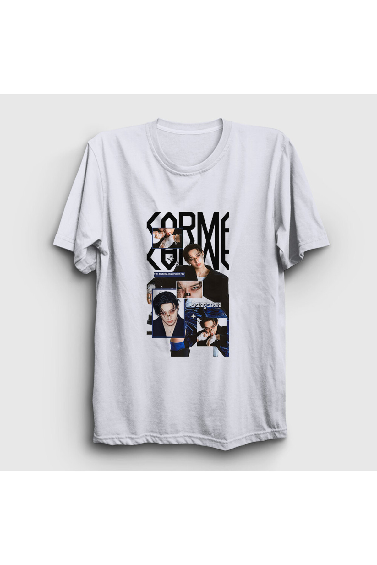 Presmono Unisex Beyaz Karma Bang Chan BangChan Stray Kids T-Shirt
