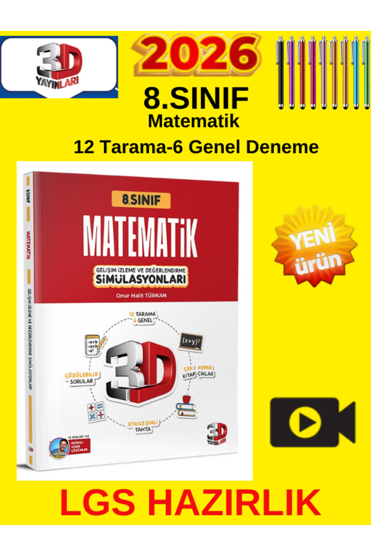 Ens Yayıncılık 3D Yayınları 8. Sınıf LGS Hazırlık 2026 Matematik