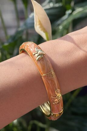 Lumiva accessories Renkli Mine Kaplama Figür Detaylı Kelepçe Bileklik