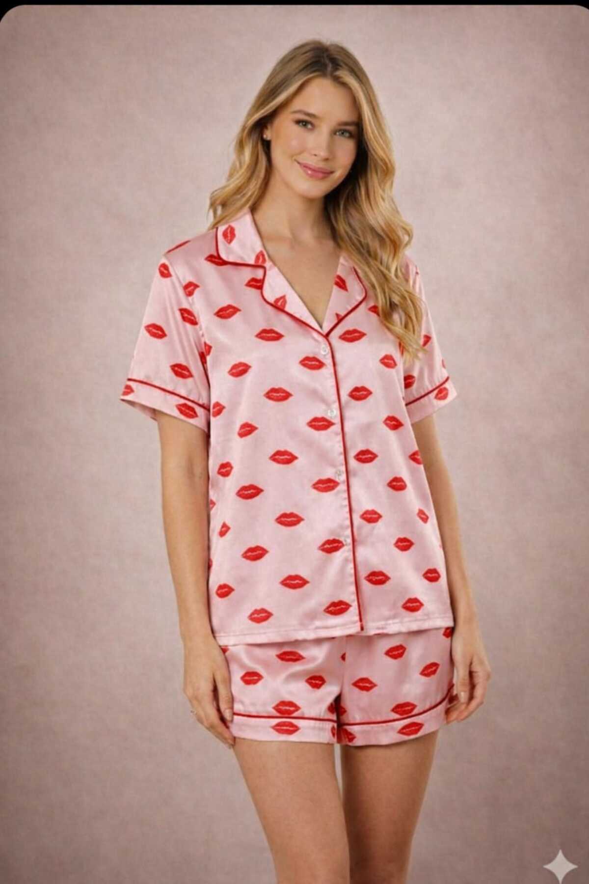 hediye ipek saten şort takımı