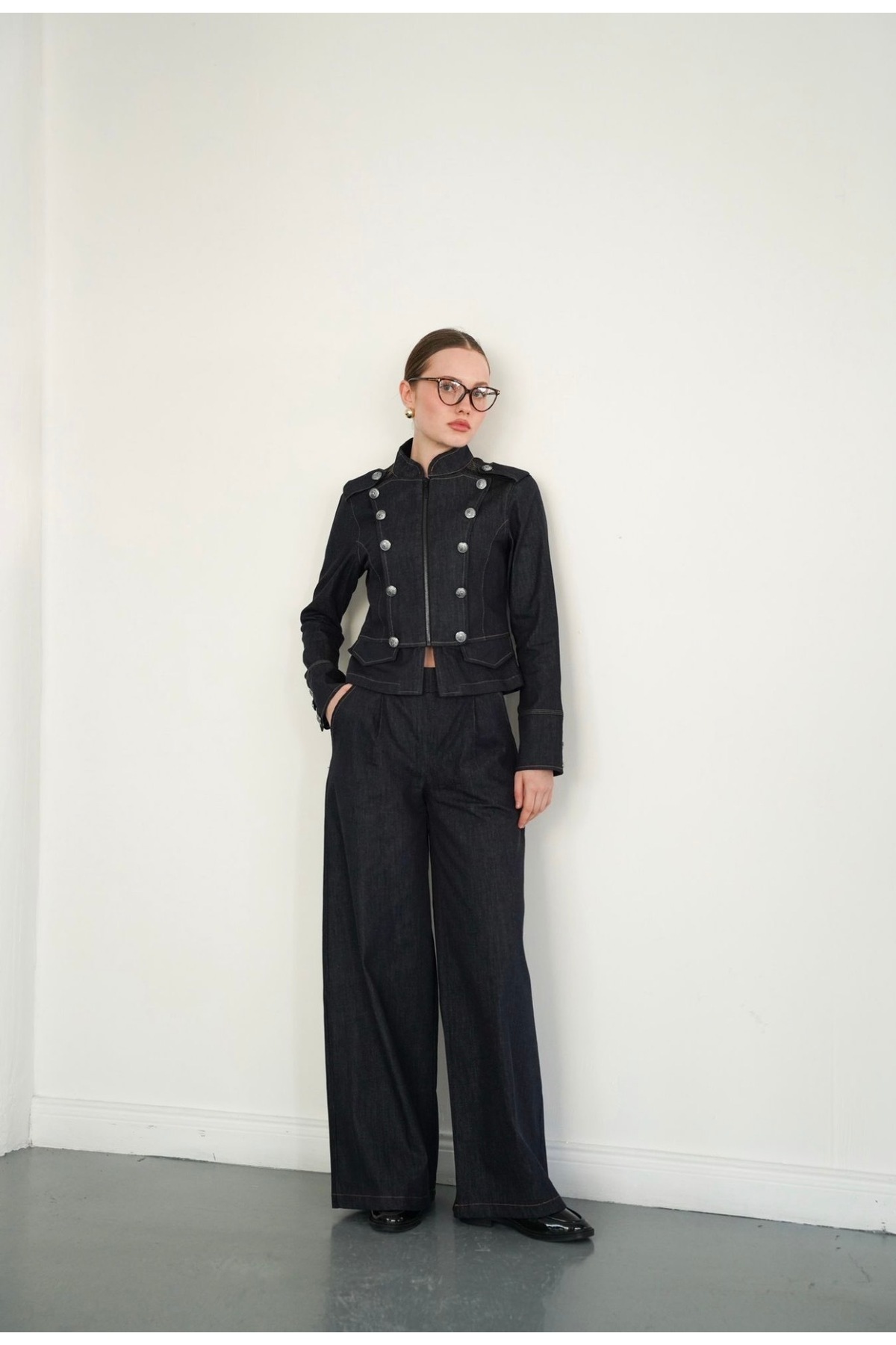 İldies store  Denim ceket düğme detaylı - Görsel 4