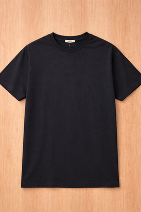 Myzen Kadın Kahverengi Kompak Süprem Sıfır Yaka Oversize Basic T-Shirt