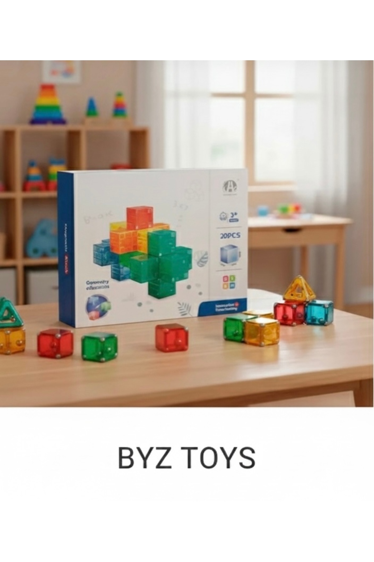 BYZ TOYS 20 Psc Magnetic küp yapı blok fotoğrafı 2 (önizleme)