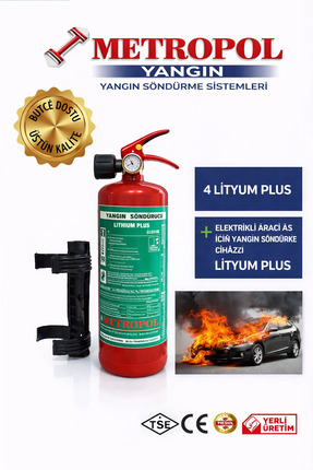 METROPOL Yangın 2 kg 1 adet elektrikli araç yangın söndürme cihazı, yangın sö...