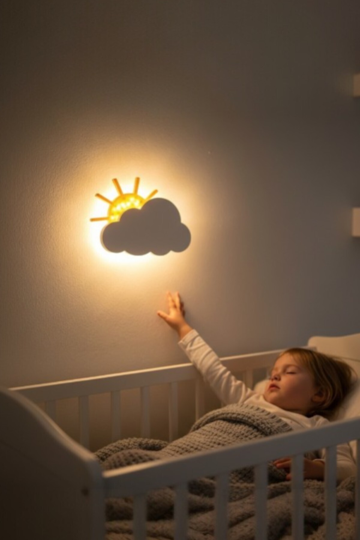 ProLaz Bulut Gece Lambası 2 Adet AA Pil Hediye LED Çocuk Odası Duvar Lambası 22.5x19 cm Kablosuz fotoğrafı 2 (önizleme)