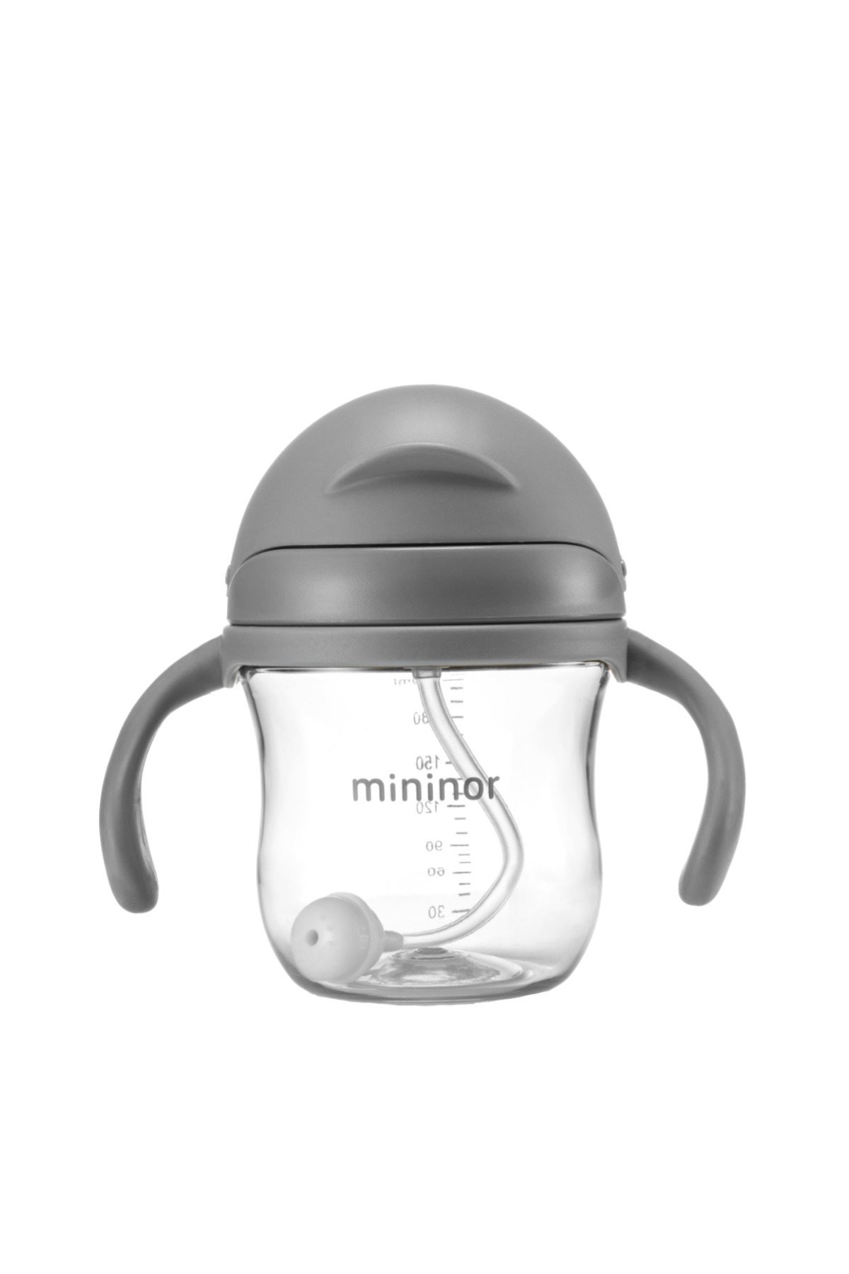 Mininor - Tritan Bebek Çocuk Akıllı Alıştırma Bardağı 220 ml - Grey Seal, Akıllı Pipet fotoğrafı 2 (önizleme)